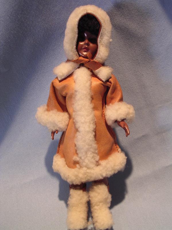 VINTAGE CARLSON ESKIMO DOLL LEATHER CLOTHING