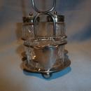 5 PIECE CASTOR SET CUT CRYSTAL & SILVER