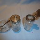 5 PIECE CASTOR SET CUT CRYSTAL & SILVER