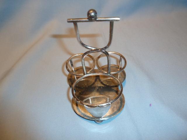 5 PIECE CASTOR SET CUT CRYSTAL & SILVER