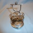 5 PIECE CASTOR SET CUT CRYSTAL & SILVER