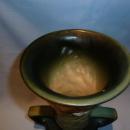 ROSEVILLE FREESIA 124-9 GREEN HANDLED VASE