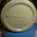 ROSEVILLE FREESIA 124-9 GREEN HANDLED VASE