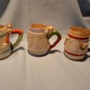 Set of three 3 Occupied Japan Ceramic Western Tall Mugs Cups