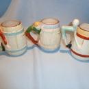 Set of three 3 Occupied Japan Ceramic Western Tall Mugs Cups