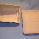 VINTAGE BEIGE PINK FLORAL CHEESE KEEPER ROMANIA