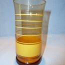 VINTAGE SET OF 8 LIBBEY AMBER TUMBLERS WITH GOLD BANDS RINGS IN CADDY