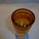 VINTAGE SET OF 8 LIBBEY AMBER TUMBLERS WITH GOLD BANDS RINGS IN CADDY