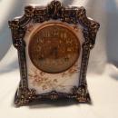 ANTIQUE ANSONIA PAWNEE COBALT BLUE MANTLE CLOCK 1882