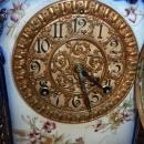 ANTIQUE ANSONIA PAWNEE COBALT BLUE MANTLE CLOCK 1882