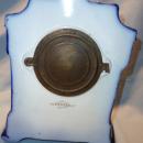 ANTIQUE ANSONIA PAWNEE COBALT BLUE MANTLE CLOCK 1882