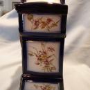 ANTIQUE ANSONIA PAWNEE COBALT BLUE MANTLE CLOCK 1882