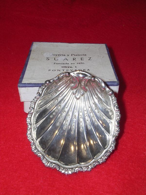 JOERIA PLATER SUAREZ SILVER SHELL PIN DISH ORIG BOX SPAIN