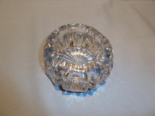 ANTIQUE HEAVY GLASS CRYSTAL THUMBPRINT DESIGN MASTER SALT