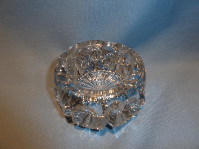 ANTIQUE HEAVY GLASS CRYSTAL THUMBPRINT DESIGN MASTER SALT