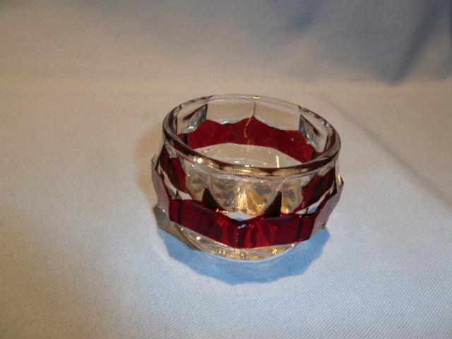 NEW MARTINSVILLE RED FLASH GLASS MASTER OPEN SALT 1915
