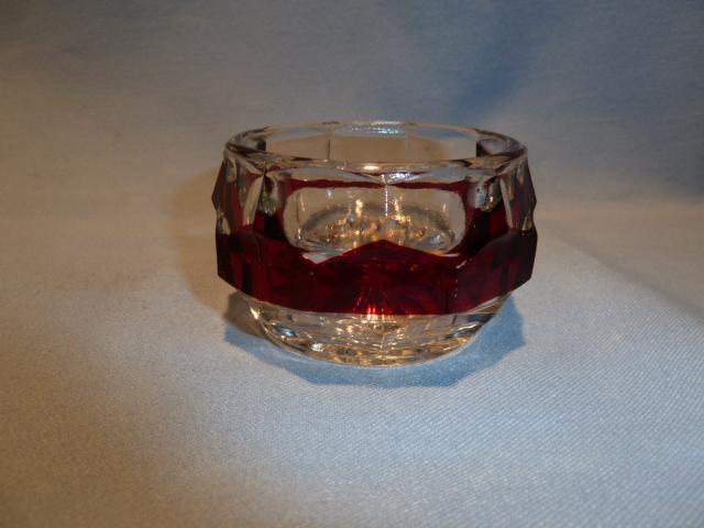 NEW MARTINSVILLE RED FLASH GLASS MASTER OPEN SALT 1915