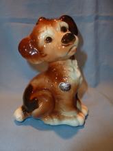 ROYAL COPLEY SITTING PUPPY FIGURINE WITH ORIG LABEL STICKER