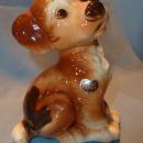 ROYAL COPLEY SITTING PUPPY FIGURINE WITH ORIG LABEL STICKER