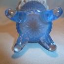 FENTON DIAMOND BLUE OPALESCENT OPEN EDGE VASE