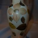 BEAUTIFUL AND RARE BRISTOL HAND PAINTED PINK FLORAL RUFFLE TOP VASE
