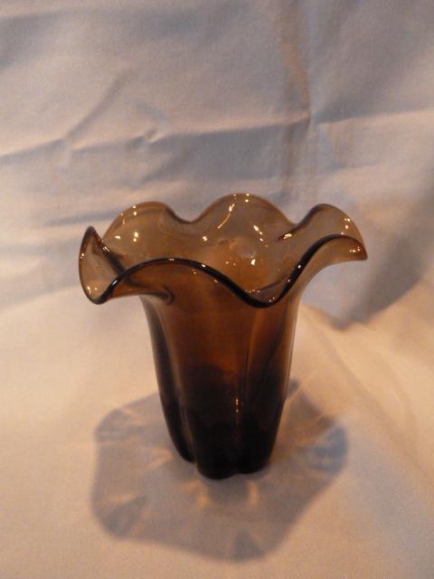 DUNCAN MILLER AMETHYST RUFFLE TOP VASE RARE COLOR