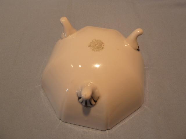 ANTIQUE NIPPON MORIMURA 5 PC OCTAGON SHAPE NUT SERVING SET YELLOW