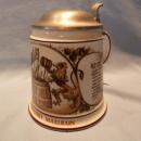 VINTAGE GERMAN SCHLOSSBRAUEREI MAXLRAIN, BAVARIA LIDDED .5L BEER STEIN