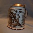 VINTAGE GERMAN SCHLOSSBRAUEREI MAXLRAIN, BAVARIA LIDDED .5L BEER STEIN