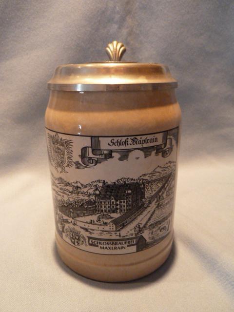 VINTAGE GERMAN SCHLOSSBRAUEREI MAXLRAIN LIDDED BEER STEIN