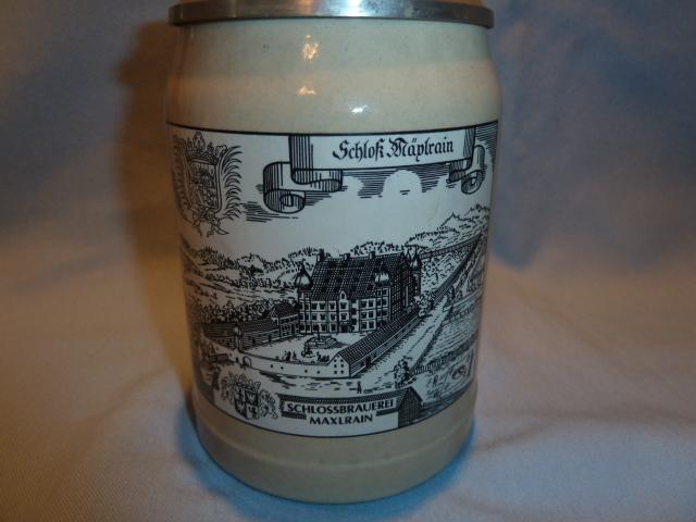 VINTAGE GERMAN SCHLOSSBRAUEREI MAXLRAIN LIDDED BEER STEIN