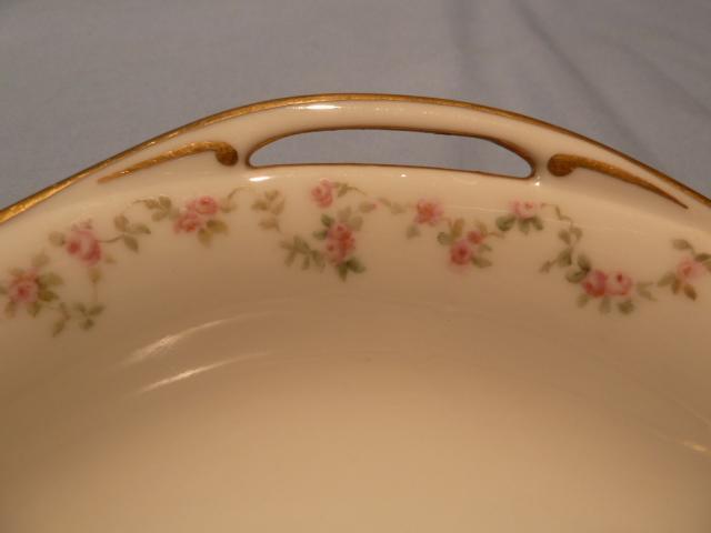 HAVILAND CHINA ROSE OPEN HANDLE VEGETABLE BOWL