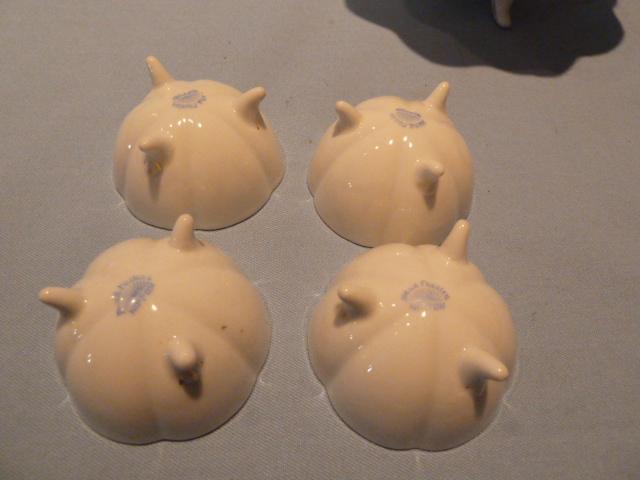 ANTIQUE NIPPON 5 PIECE NUT MINT BOWL SET FLORAL