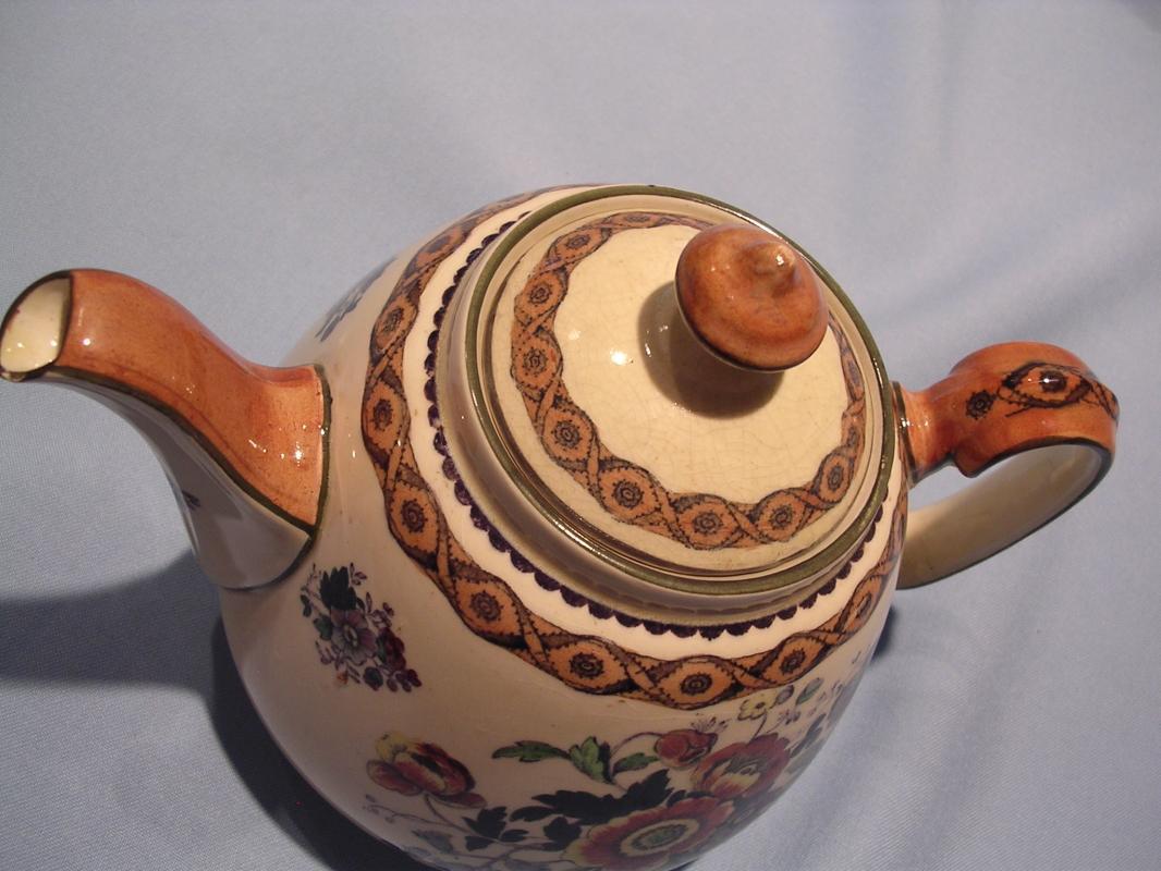 ROYAL DOULTON TEA TILE FLORAL TEAPOT D3605 ANTIQUE ENGLAND