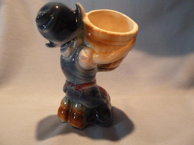 VINTAGE ROYAL COPLEY DUTCH GIRL WITH BUCKET PLANTER