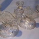 CLEAR JEANNETTE IRIS & HERRINGBONE LARGE FOOTED PITCHER CRYSTAL