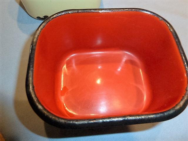 8 PIECE SET VINTAGE BECO WARE GRANITE ENAMEL REFRIGERATOR SET COLORS