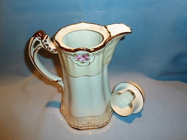 BEAUTIFUL NIPPON EIGHTEEN PIECE CHOCOLATE POT WITH DEMI CUPS AND SAUCERS