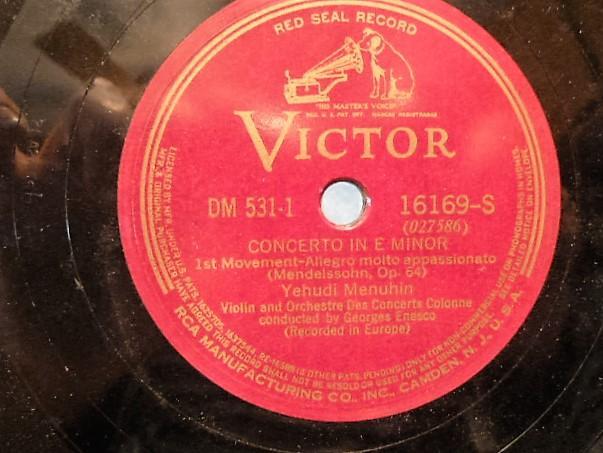 Mendelssohn, Yehudi Menuhin,RCA Victor Concerto E Minor,78 rpm 4disk album Vntg