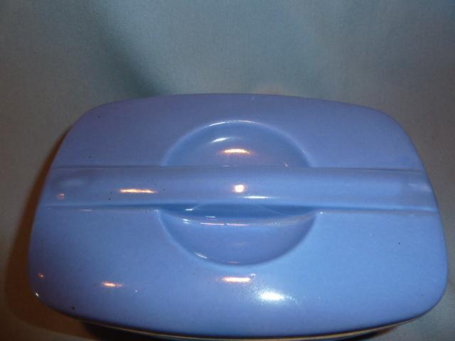 Hall China Delphinium Blue Refrigerator Left Over Covered Dish Montgomery Ward