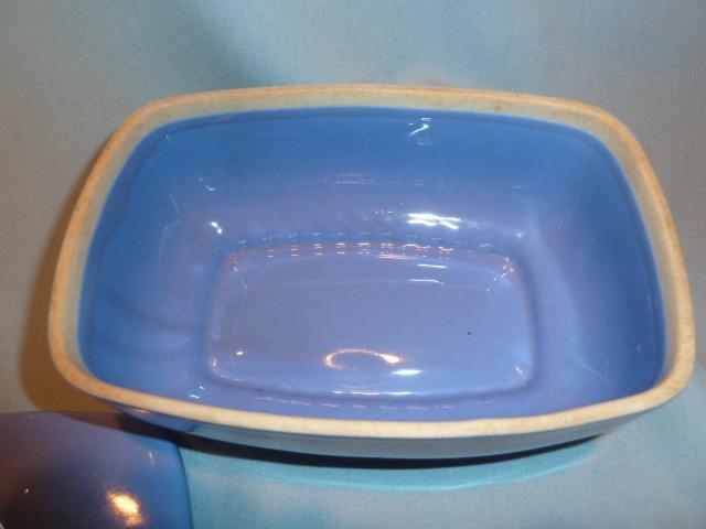 Hall China Delphinium Blue Refrigerator Left Over Covered Dish Montgomery Ward