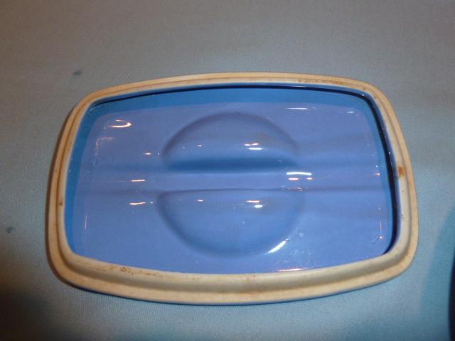Hall China Delphinium Blue Refrigerator Left Over Covered Dish Montgomery Ward