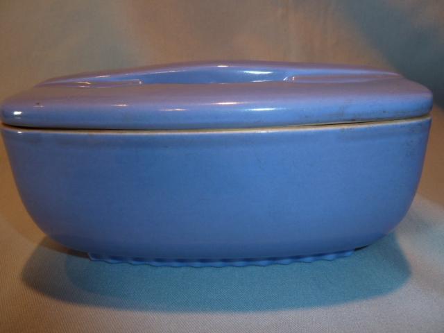 Hall China Delphinium Blue Refrigerator Left Over Covered Dish Montgomery Ward