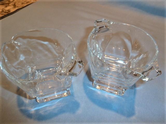 FOSTORIA TRANSITION CRYSTAL CREAM AND SUGAR