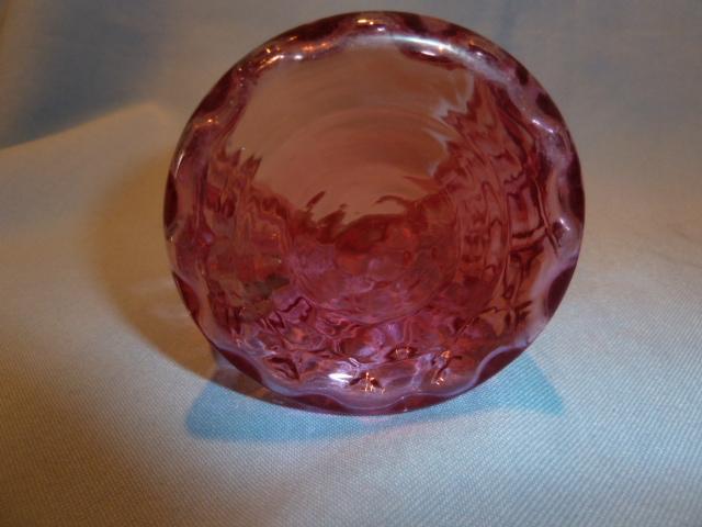 VINTAGE CRANBERRY QUILTED GLASS CREAMER