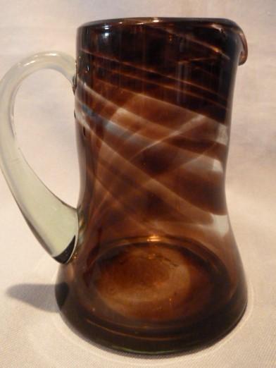 VINTAGE PURPLE /Brown TO CLEAR GLASS PITCHER