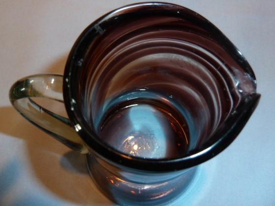 VINTAGE PURPLE /Brown TO CLEAR GLASS PITCHER
