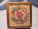 PATINA NEEDLEPOINT TOP GOLD TONE COMPACT ENGLAND
