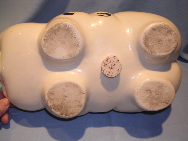 HULL VINTAGE LARGE COLD COLOR POLKA DOT PIG PIGGY BANK