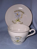 COLUMBINE, COLORADO SOUVENIR CUP AND SAUCER